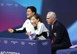 Miura and Kihara rise from fifth place with record free skate to win Japan’s first Olympic pairs gold medal