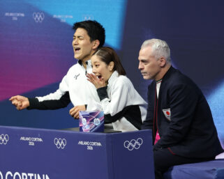 Miura and Kihara rise from fifth place with record free skate to win Japan’s first Olympic pairs gold medal